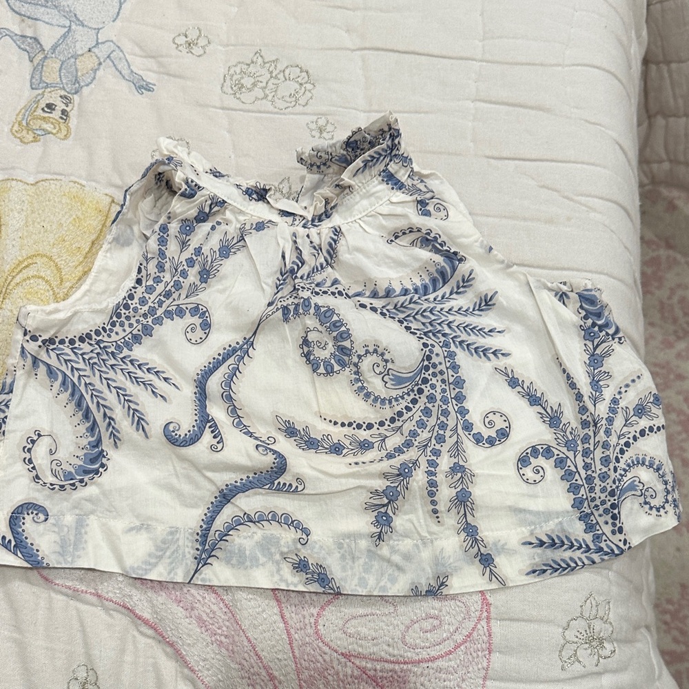 Banana Republic Baby Blue Floral Top